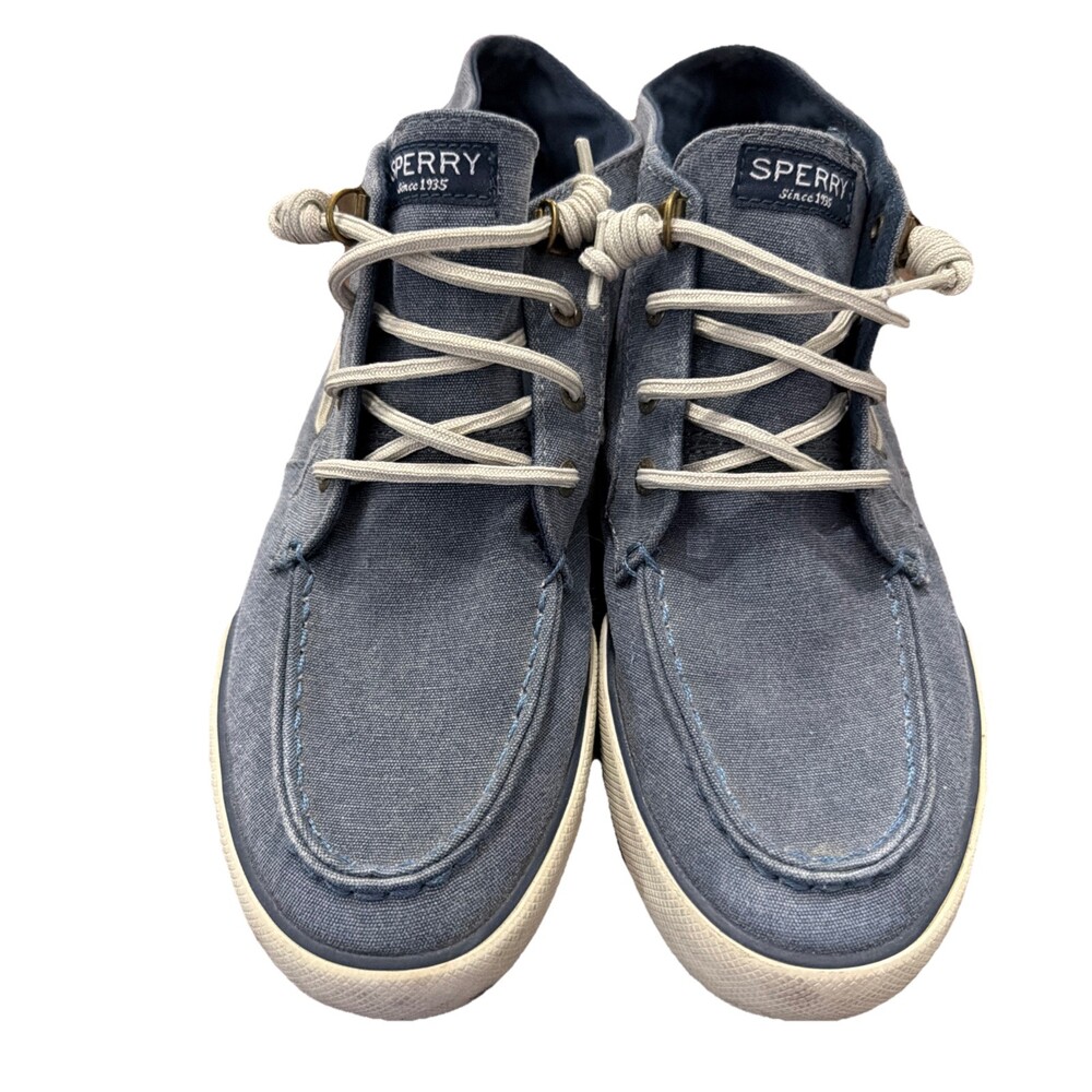 Sperry Pier Crest Ankle Deck Boots Women’s 8.5 Light Blue Memory Foam Waterproof